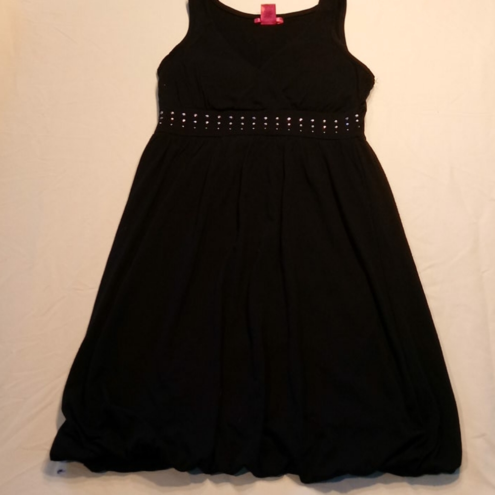 Cute Balloon Sun dress black w  appliques
